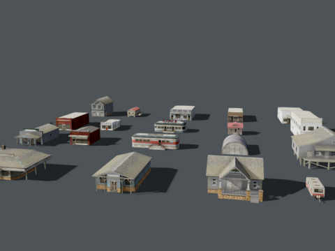 Rural Buildings Set - Low Poly models 3d model