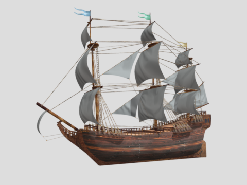 Ship X Sail Opaque 3d model