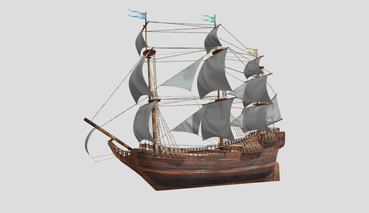 Ship X Sail Opaque 3d model
