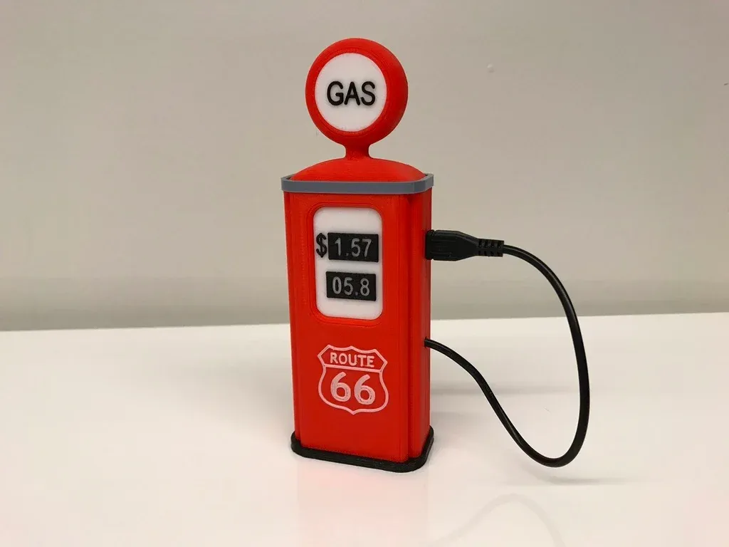 Vintage Gas Pump phone charger 3d model