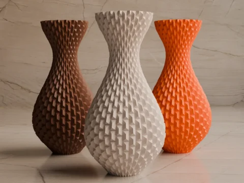 vase with rectangular pattern 3d model