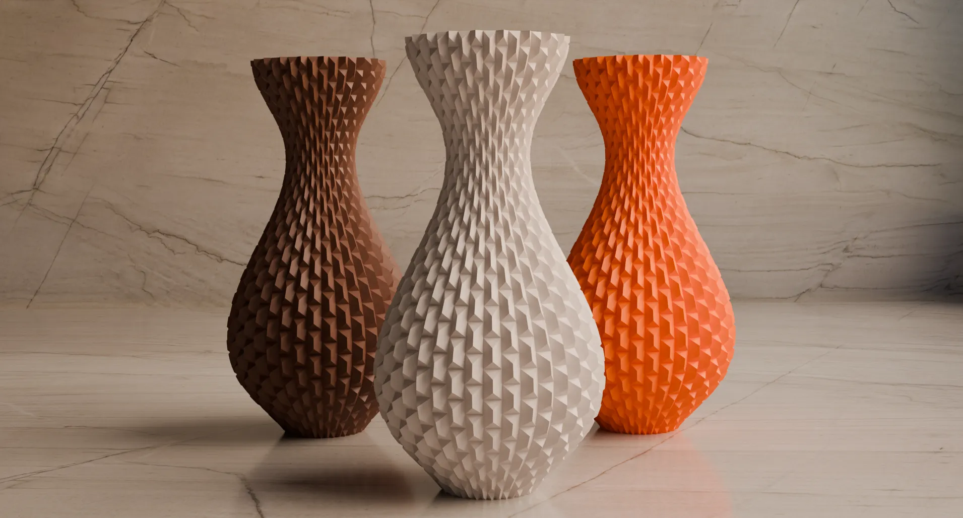 vase with rectangular pattern 3d model