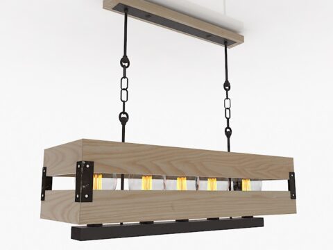 American Country Lamp Chandelier 3d model