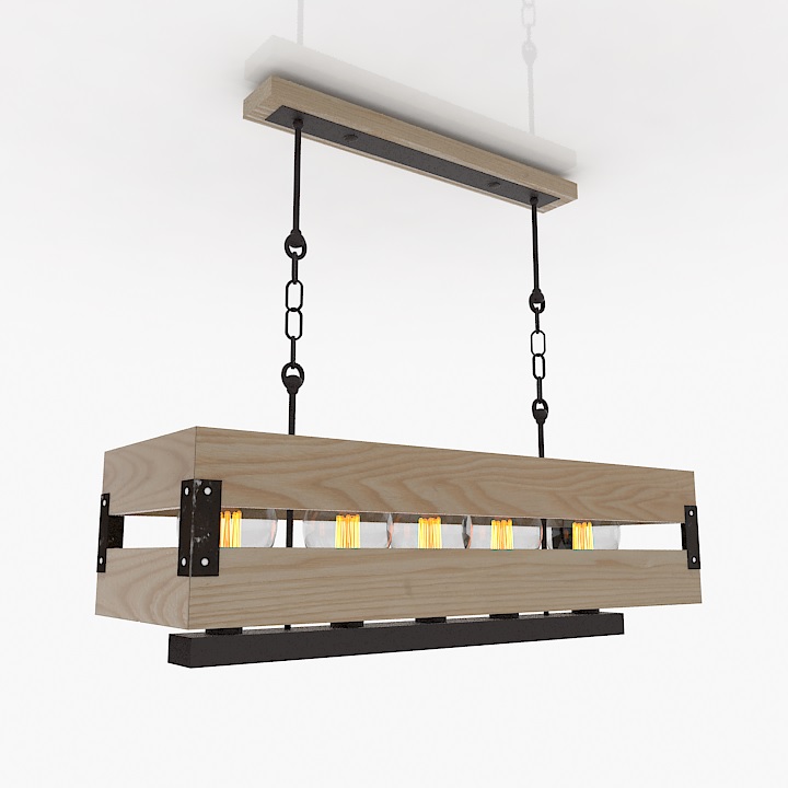 American Country Lamp Chandelier 3d model