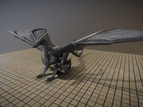 Black Dragon with Idle Animation 3d model