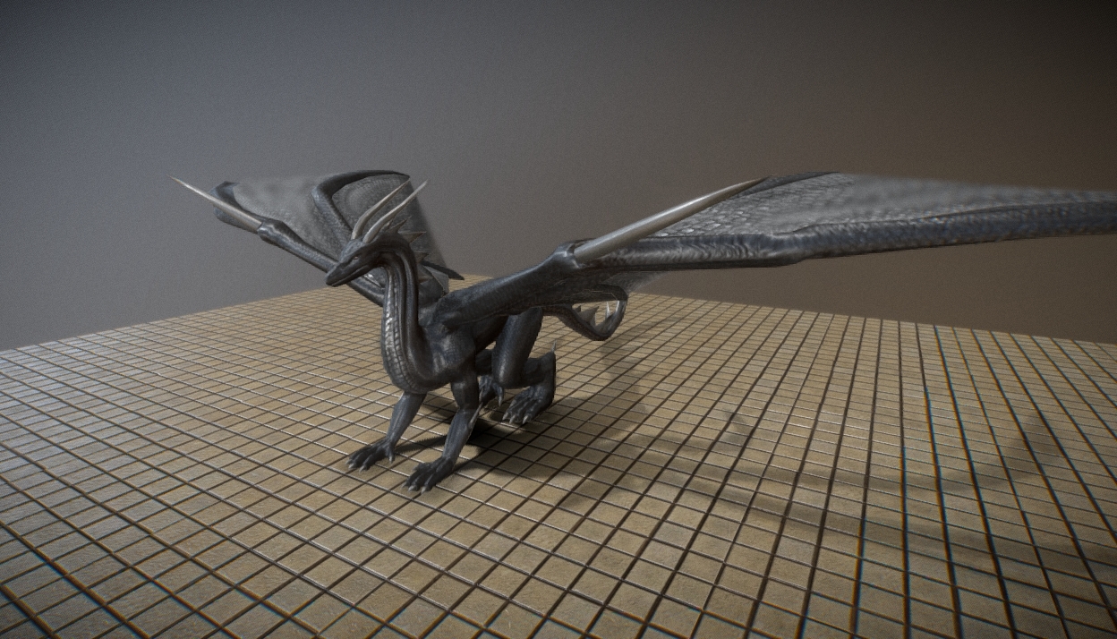 Black Dragon with Idle Animation 3d model
