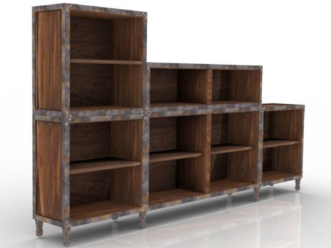 Bookcase Vintage Decoration Bookshelf 3d model