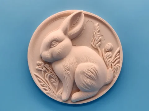 Bunny Sculpture Wall Art 3d model