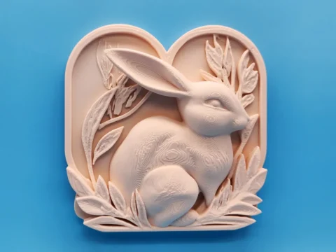Bunny Sculpture Wall Art2 3d model