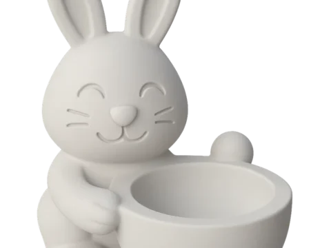 Bunny holding bowl 3d model