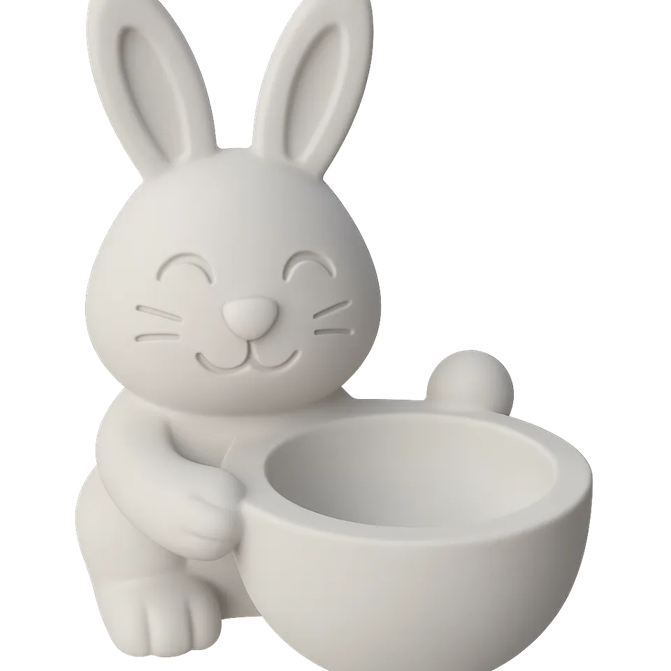 Bunny holding bowl 3d model