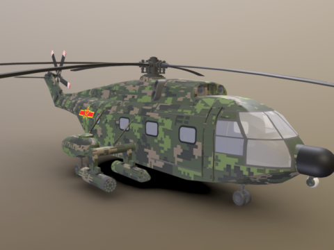 Changhe Z-8 gunship 3d model