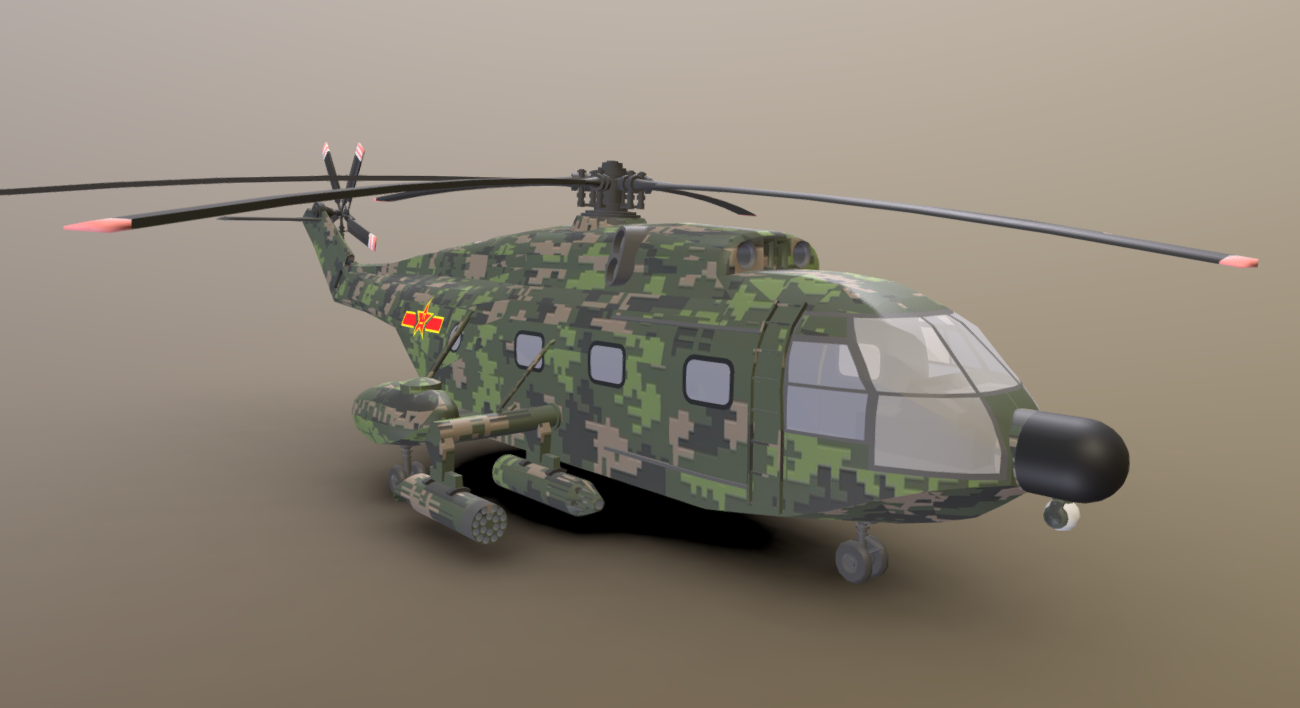Changhe Z-8 gunship 3d model