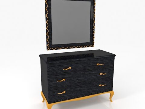 Chest of drawers and a mirror 3d model
