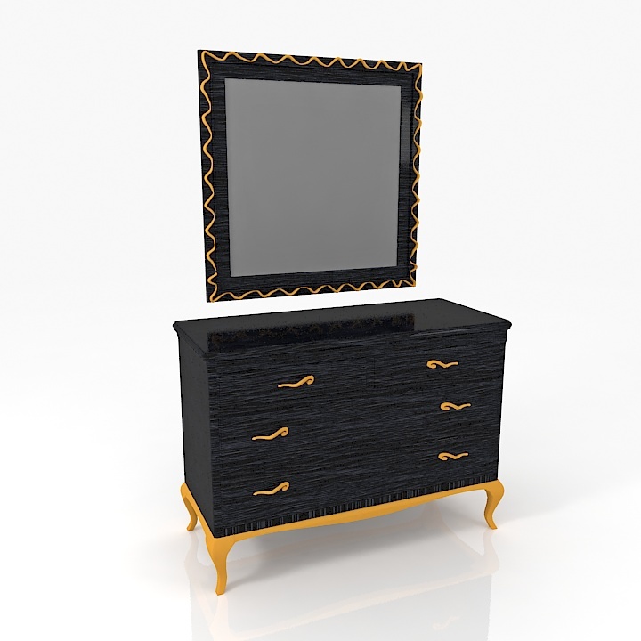 Chest of drawers and a mirror 3d model