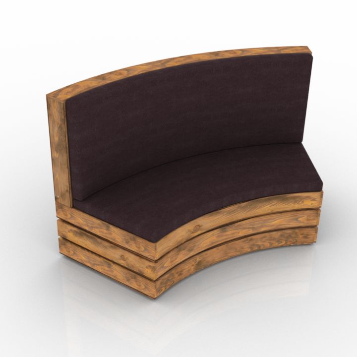 Curve Pallet Sofa Module 3d model