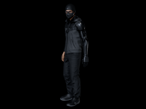 Cyberpunk character 3d model