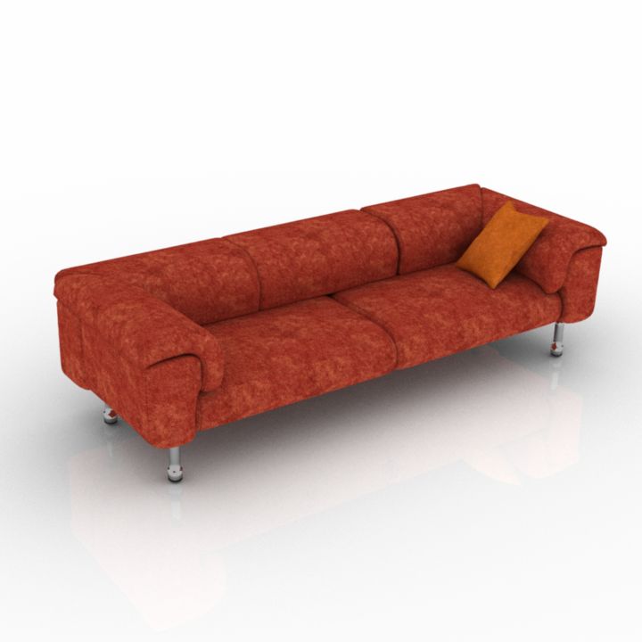 Divan Poltrona Red Sofa 3d model