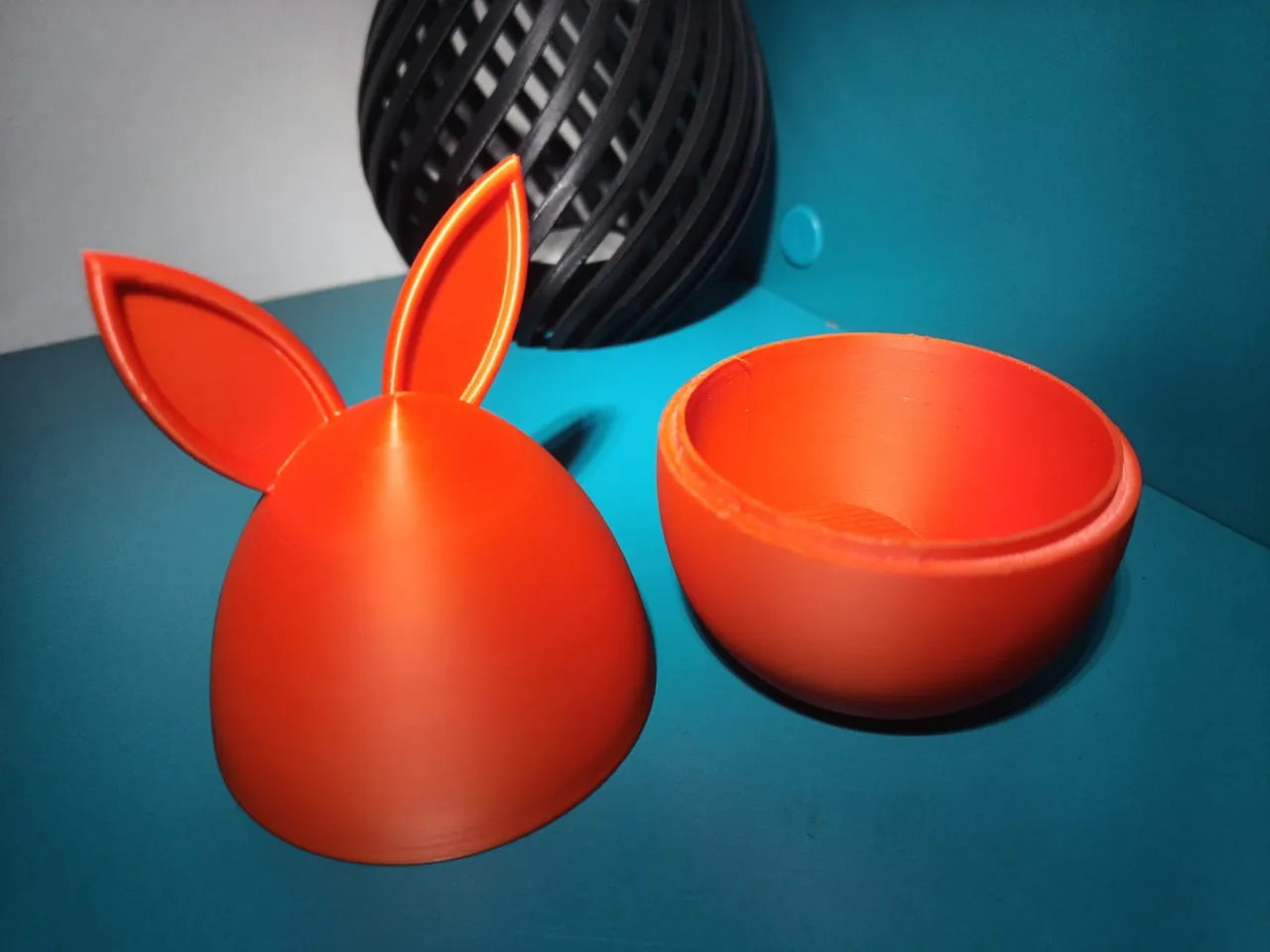 Easter egg candy container with bunny ears2 3d model