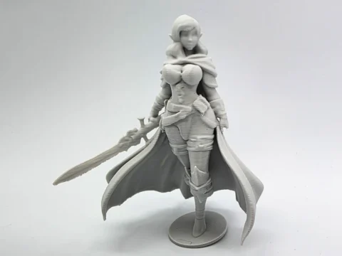 Female Elven Warrior Figurine 3d model
