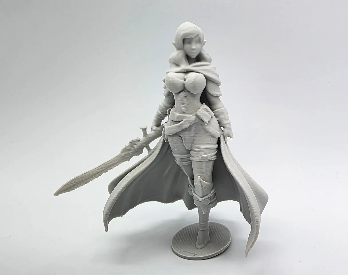 Female Elven Warrior Figurine 3d model