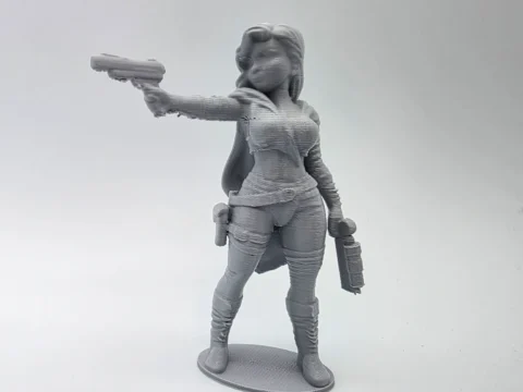 Female Gunslinger Figurine 3d model