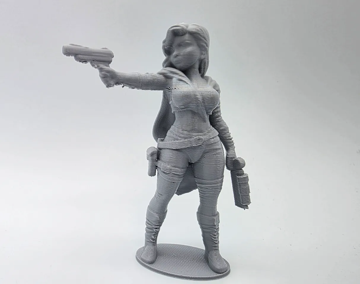 Female Gunslinger Figurine 3d model