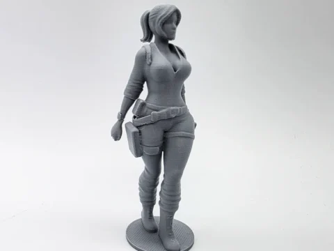 Female Secret Agent Figurine 3d model