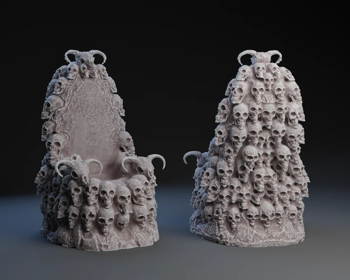 Goat Skull Throne 3d model