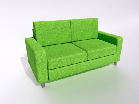 Green Sofa Low 3d model