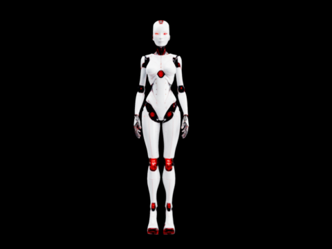 Humanoid female AI robot Sci-Fi 3d model