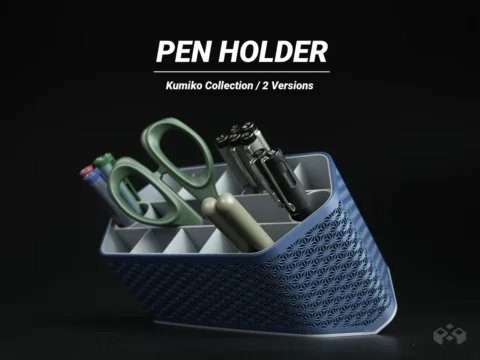 Kumiko Pen Holder - Desk Organizer 3d model