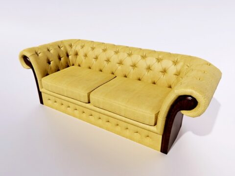 Leather Chester Sofa 3d model