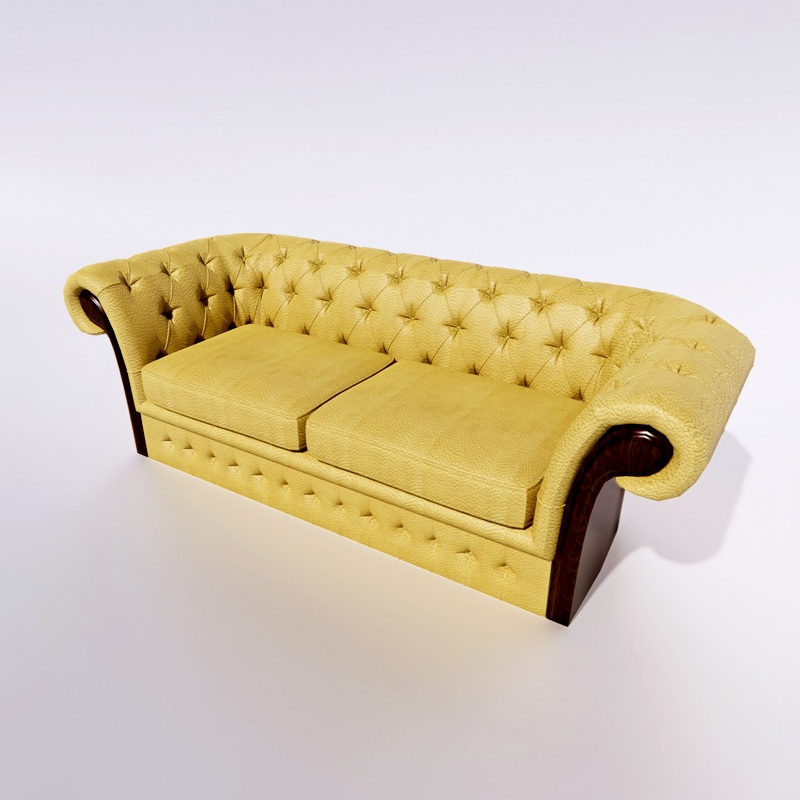Leather Chester Sofa 3d model