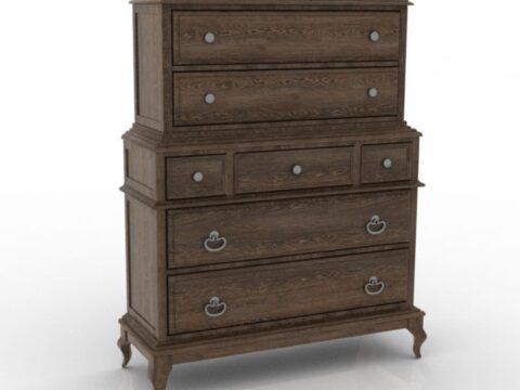 Locker Hooker Furniture Bedroom Corsica Dark Chest on Chest Commode 3d model