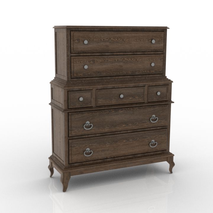 Locker Hooker Furniture Bedroom Corsica Dark Chest on Chest Commode 3d model