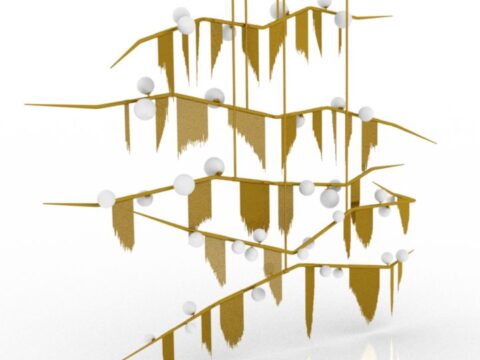 Luster Cherry Bomb Fringe Chandelier 3d model