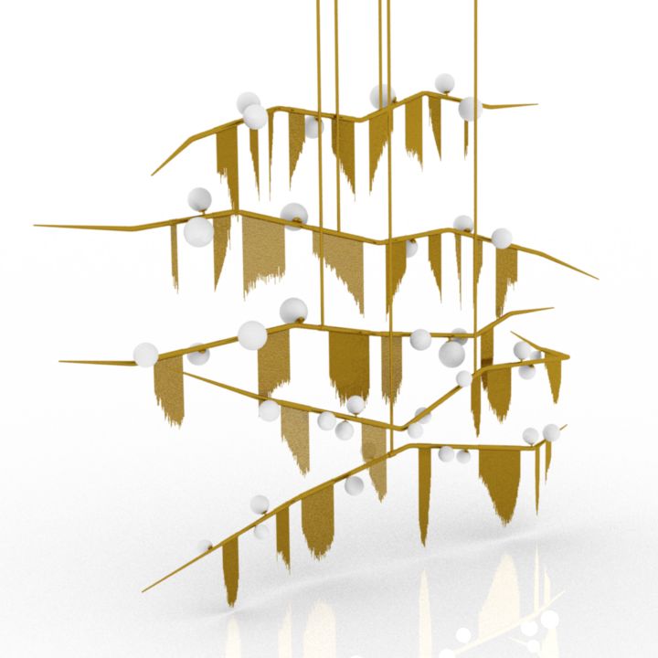 Luster Cherry Bomb Fringe Chandelier 3d model