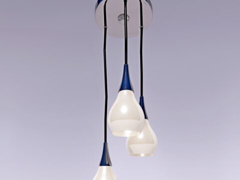 Luster Mid-Century Modern Three-Light Shower Chandelier 3d model