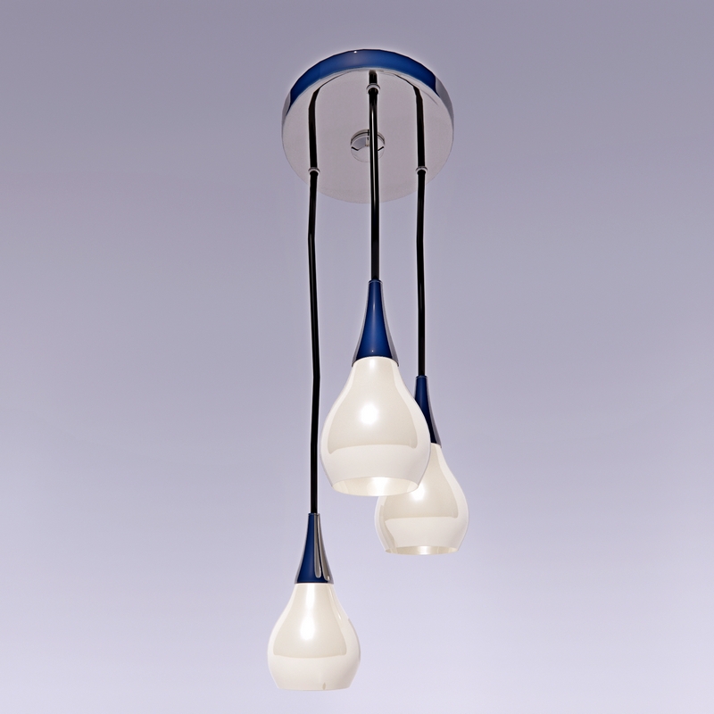 Luster Mid-Century Modern Three-Light Shower Chandelier 3d model