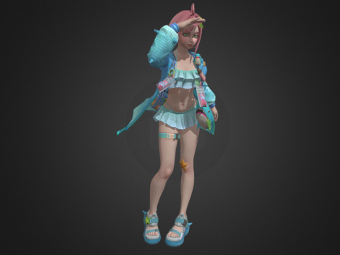 Momoi Sea-Salt Summer 3d model