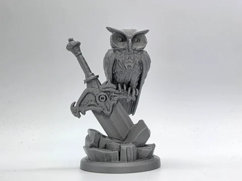 Owl on the Sword Miniature 3d model