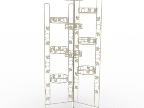 Rack Flowers Decor 3d model