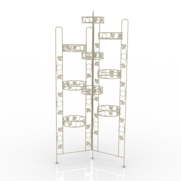 Rack Flowers Decor 3d model