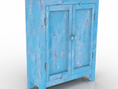 Retro Blue Commode 3d model