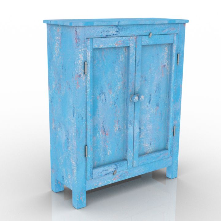 Retro Blue Commode 3d model