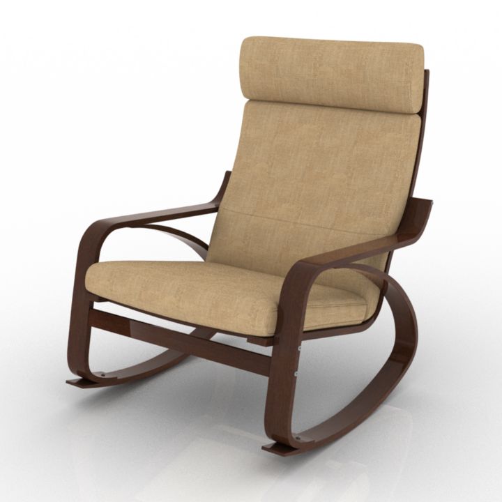 Rocking Chair Wood 3d model