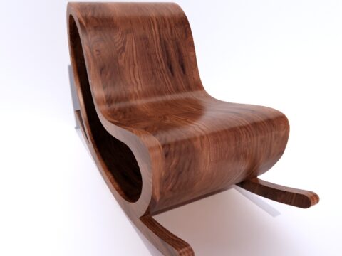 Rocking Chair Wood 3d model