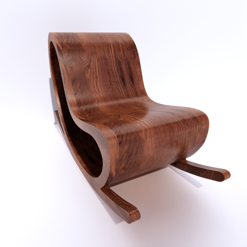 Rocking Chair Wood 3d model