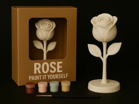 Rose – Paint-It-Yourself 3d model